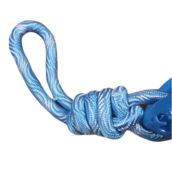 animallparadise Jouet pour chien ovale en TPR et corde longueur 27.5 cm , bleu Jouets à mâcher pour chien