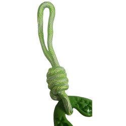 animallparadise Anneau triangle en TPR et corde longueur total 24.5 cm, vert, Jouet pour chien Jouets à mâcher pour chien
