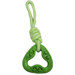 animallparadise Triangle ring made of TPR and rope, total length 24.5 cm, green, Dog toy Chew toys for dogs