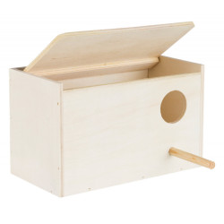 AP-5630 animallparadise Caja nido de madera para periquitos 21 x 13 x 12 - ø 4 cm Casa de pájaros