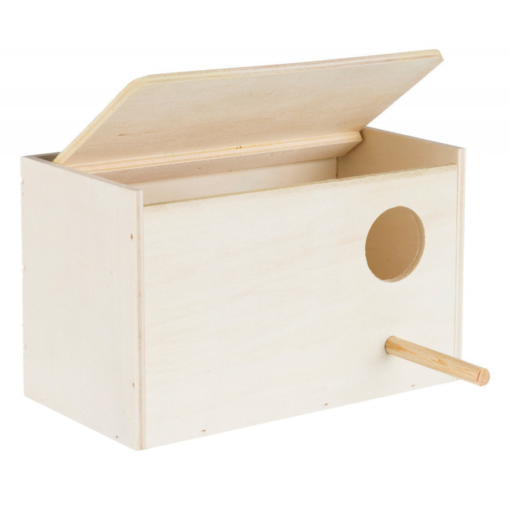 animallparadise Wooden nesting box for parakeets 21 x 13 x 12 - ø 4 cm Birdhouse