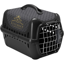 animallparadise Luxurious black carrier, cat or small dog max 5 kg Transport cage