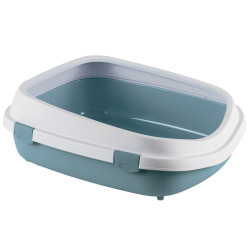 animallparadise Large Queen litter box, 55 x 71 x 24.5 cm for large cats, steel blue. Litter boxes