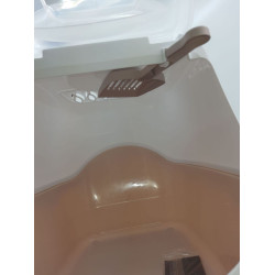 AP-590002GRO animallparadise Cathy Easy clean cat toilet, 40 x 56 x H40 cm, gris rosado, para gatos Casa de baños
