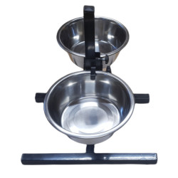 animallparadise Dog bar, 2 stainless steel bowls of 1.57 litres Bowl, raised bowl