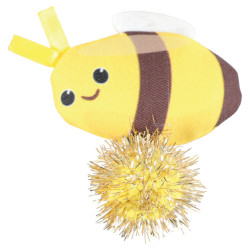 AP-580724 animallparadise Precioso juguete de abeja para gatos. Tamaño 8 x 6 cm x 2,5 cm. con hierba gatera. Juegos con hierb...