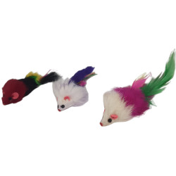 animallparadise 3 souris à plume jouet pour chat multi couleur Jeux