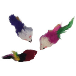 animallparadise 3 feathered mice . cat toy . multi color . Games