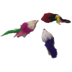 animallparadise 3 feathered mice . cat toy . multi color . Games
