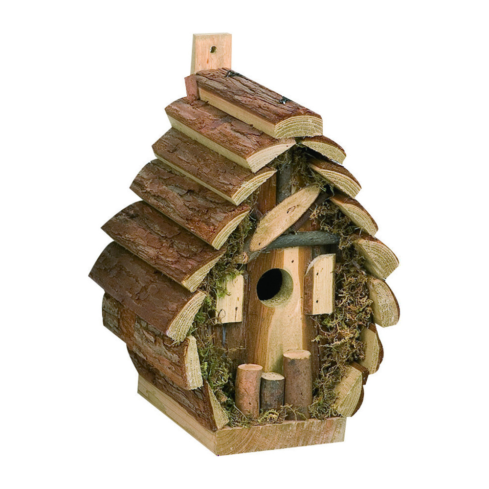 animallparadise CORTESA RONDO birdhouse, 18 x 14.5 x 24 cm, natural wood. Birdhouse