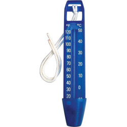 Jardiboutique Large thermometer 17 cm pool, with blue cord Thermometer