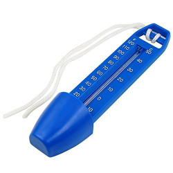 jardiboutique Thermomètre 17 cm piscine, avec cordon couleur bleu Thermomètre