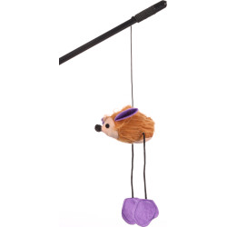 animallparadise Lena Hedgehog canna da pesca giocattolo per gatti, colori casuali AP-46276 Canne da pesca e piume