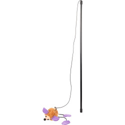 animallparadise Lena Hedgehog fishing rod toy for cats, random colors Fishing rods and feathers