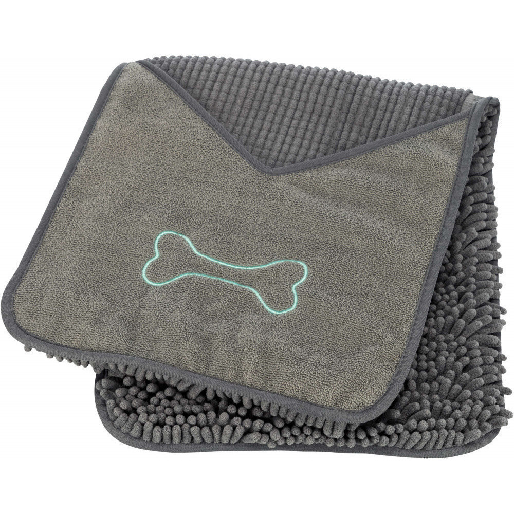 animallparadise Serviette absorbante avec pochettes pour les mains pour chien Accessoires pour le bain et la douche