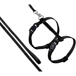 animallparadise 1.10 meter harness and lead for cats, black Harnais