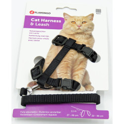 animallparadise 1.10 meter harness and lead for cats, black Harness