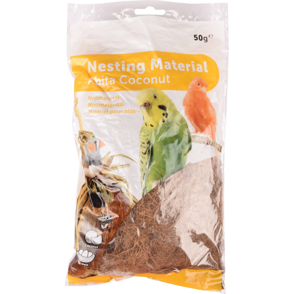 AP-102154 animallparadise Fibra de coco 50 gr, Material de nidificación, para pájaros. Producto para nidos de pájaros
