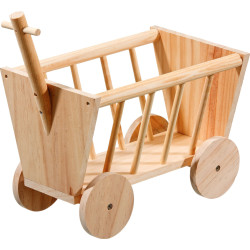 animallparadise Râtelier chariot en bois 29 cm, pour rongeur Ratelier a nourriture