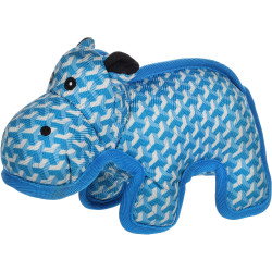 animallparadise Jouet Strong Stuff Hippopotame bleu 24 cm pour chien Jouets à mâcher pour chien