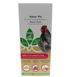 Natur' Pic, melhorador de plumagem para galinhas 250 ml. AP-175532 Suplemento alimentar