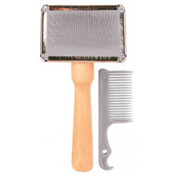 animallparadise A soft brush 6 x 12 cm with small comb, for cats and dogs. Brosse