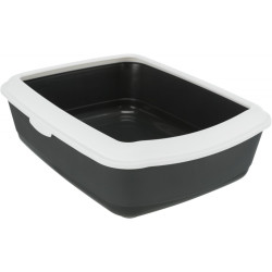 animallparadise Dark gray litter box with rim 37 x 47 x 15 cm for cats. Litter boxes