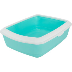 animallparadise Green litter box with rim 37 x 47 x 15 cm for cats. Litter boxes