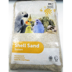 Oesterschelp zand bruin krusta. 25 kg. voor vogels animallparadise AP-100207 Voedingssupplement