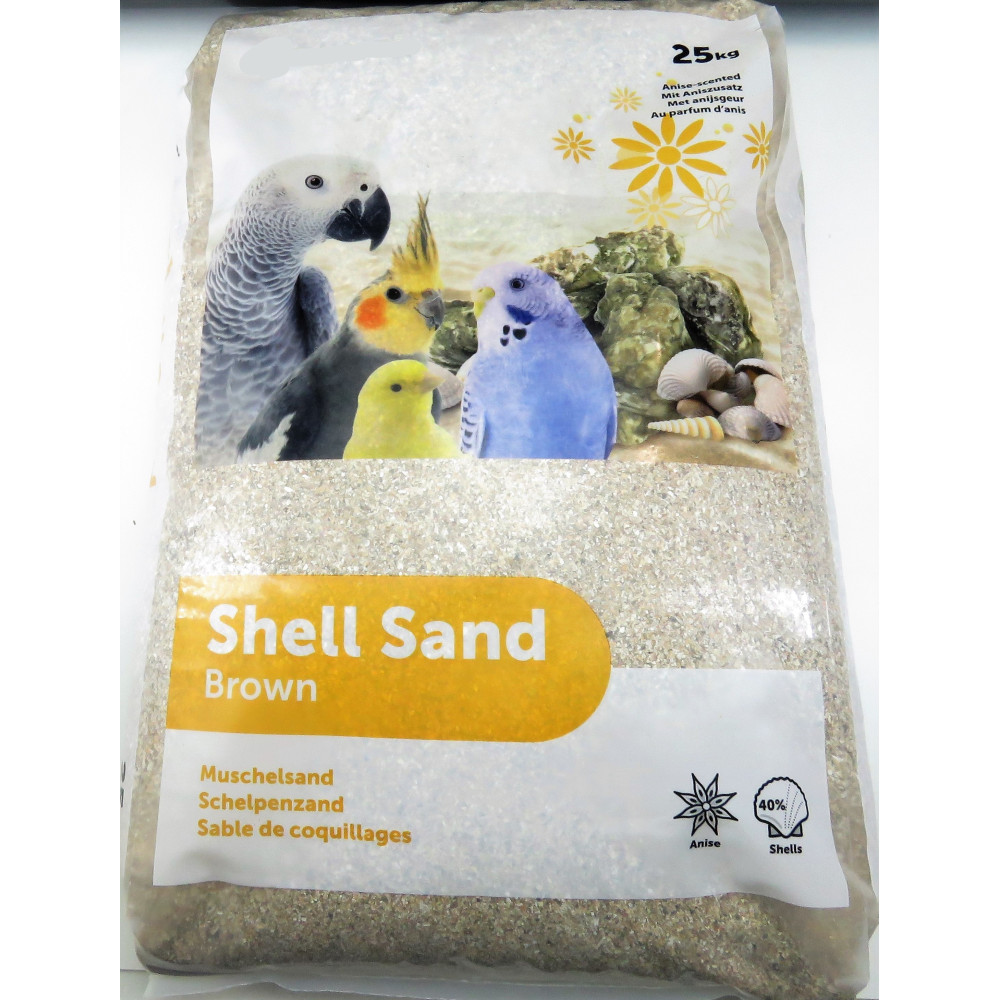 animallparadise Guscio d'ostrica sabbia marrone krusta. 25 kg. per gli uccelli AP-100207 Integratore alimentare