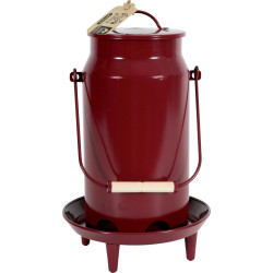 animallparadise Metal trough broc bucket . ø 24 x 39 cm. garnet color. for backyard. Mangeoire