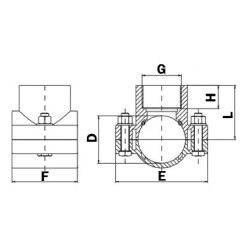 jardiboutique Morsetto portante da 1 pollice Ø 50 mm - 4 viti di fissaggio JB-UCPC501 Collare di sostegno