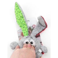 animallparadise Peluche jouet Lapin gris 16 cm, pour chien Peluche pour chien