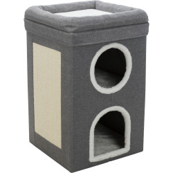 animallparadise Cat Tower Saul, 39 x 39 x 64 cm, couleur gris, pour chat Couchage