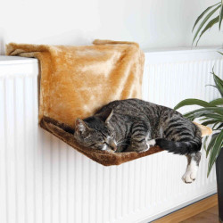 Bruin radiatorbed, 45 × 24 × 31 cm voor katten . animallparadise AP-TR-4322 beddengoed kat radiator