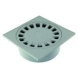 jardiboutique floor drain 20 x 20 cm grey integrated outlet F63 x M80 x F100 in abs Siphon