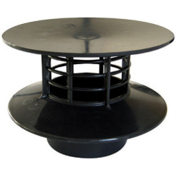 Jardiboutique Chapeau de ventilation pour fosse septique ou micro-station - PVC Ø100 - gris noire Ventilation