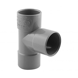 décharge PVC té droit assemblage à joint , diamètre 32 mm MFF pour la mise  en place d'une décharge d'un évier de salle de bains
