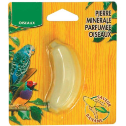 animallparadise Une pierre minérale parfumée a la banane 21 g, pour oiseaux Complément alimentaire