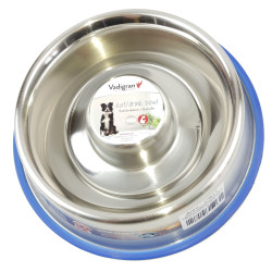 animallparadise Anti-slip stainless steel bowl SLOW ø 22.5 cm 1.35 Liters Gamelle anti glouton