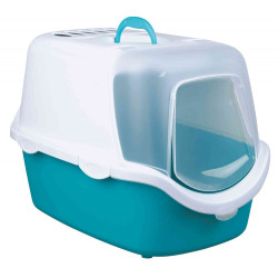 animallparadise Maison de toilette, Vico Open Top, couleur turquoise et blanche pour chat. Maison de toilette