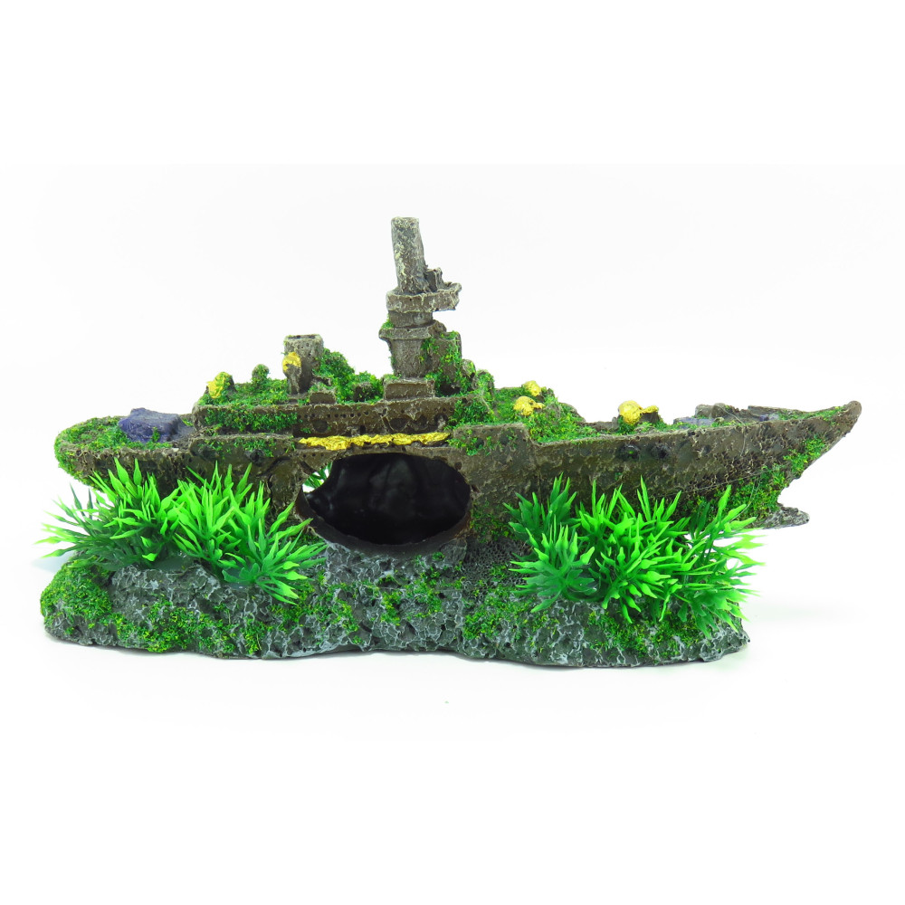 animallparadise relitto del sottomarino Moza, dimensioni: 23 x 7 x 12 cm, decorazione dell'acquario. AP-FL-410154 Bateau