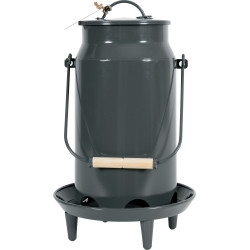 animallparadise Metal broc bucket feeder. ø 24 x 39 cm. slate color. for backyard. Feeder