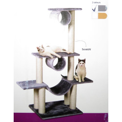 AP-FL-561228 animallparadise Árbol para gatos Amedeo. color gris claro. altura 140 cm. para gatos. Árbol para gatos