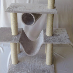 animallparadise Arbre a chat Amédéo, couleur gris clair, hauteur 140 cm, pour chat Arbre a chat
