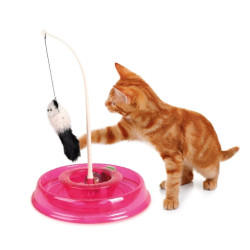 AP-FL-560849 animallparadise Juguete de circuito TIBO redondo rosa ø 27,5 cm x 38 cm, para gatos Juegos