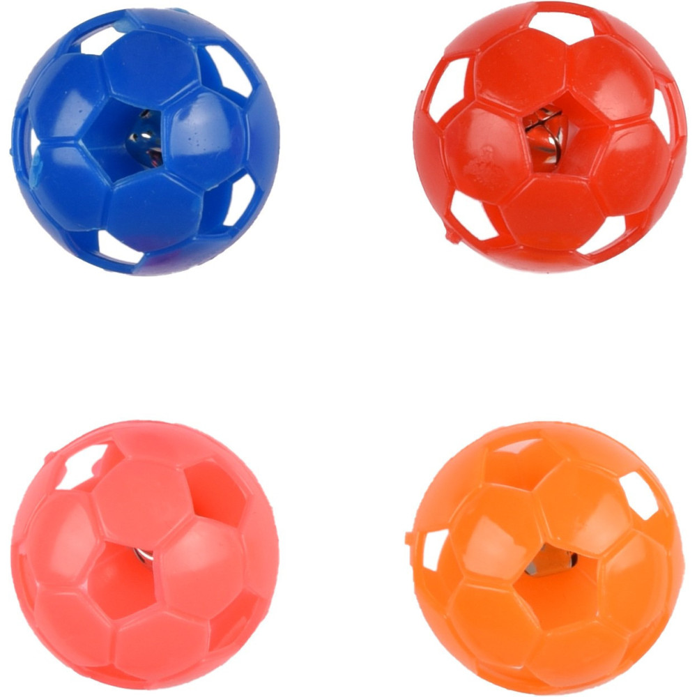 4 kattenballen met belletje. ø 3.8 cm. meerdere kleuren - kattenspeelgoed animallparadise AP-FL-560899 Spelletjes