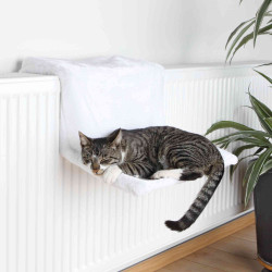 Hangend kattenbed 45 × 24 × 31 cm wit animallparadise AP-TR-4321 beddengoed kat radiator