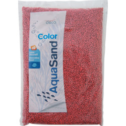 Decoratiezand. 2-3 mm. aqua Zand framboos rood. 1 kg. voor aquarium. animallparadise AP-ZO-346095 Bodems, substraten