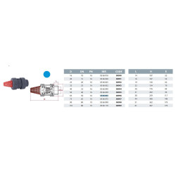 ø63 mm, válvula de alívio de pressão em PVC carregado por mola. JB-IN-SCLAPCR63 válvula coadora